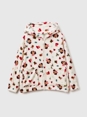 Benetton, Christmas Nightgown In Faux Fur, Creamy White, Kids United Colors of Benetton