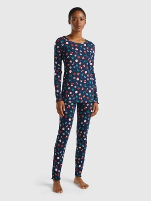 Benetton, Christmas Pyjamas, size XXS, Dark Blue, Women United Colors of Benetton