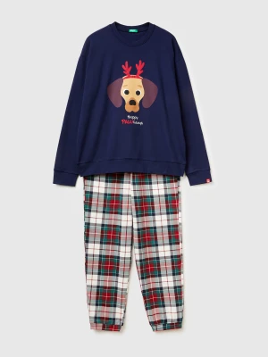 Benetton, Christmas Pyjamas With Doggy Print, Size: XL, Dark Blue, Men United Colors of Benetton