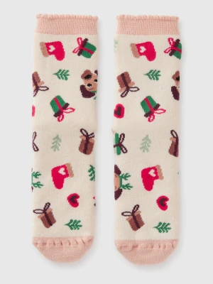 Benetton, Christmas White Non-slip Socks, Size: 39-41, Creamy White, Kids United Colors of Benetton