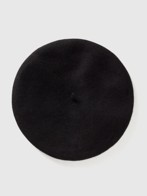 Benetton, Classic Beret In Wool Blend, Size: OS, Black, Women United Colors of Benetton