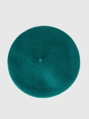 Benetton, Classic Beret In Wool Blend, Size: OS, Dark Green, Women United Colors of Benetton