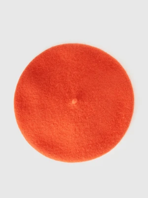 Benetton, Classic Beret In Wool Blend, Size: OS, Orange, Women United Colors of Benetton