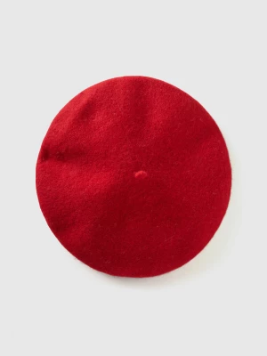 Benetton, Classic Beret In Wool Blend, size OS, Red, Women United Colors of Benetton