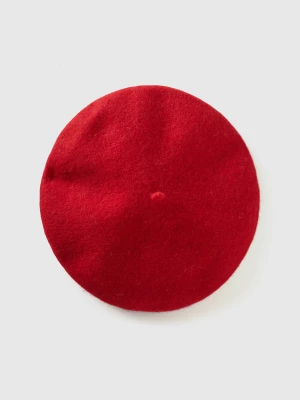 Benetton, Classic Beret In Wool Blend, size OS, Red, Women United Colors of Benetton