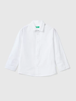 Benetton, Classic Shirt In Pure Cotton, size 104, White, Kids United Colors of Benetton