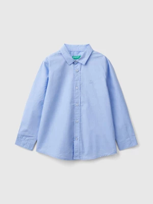 Benetton, Classic Shirt In Pure Cotton, size 110, Light Blue, Kids United Colors of Benetton