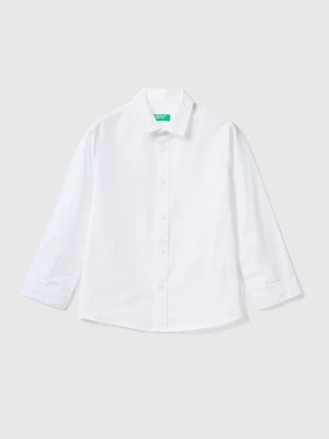 Benetton, Classic Shirt In Pure Cotton, size 110, White, Kids United Colors of Benetton