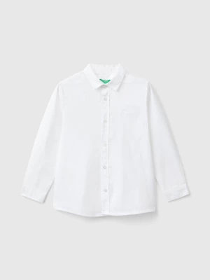 Benetton, Classic Shirt In Pure Cotton, size 110, White, Kids United Colors of Benetton