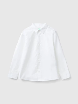 Benetton, Classic Shirt In Pure Cotton, size 2XL, White, Kids United Colors of Benetton