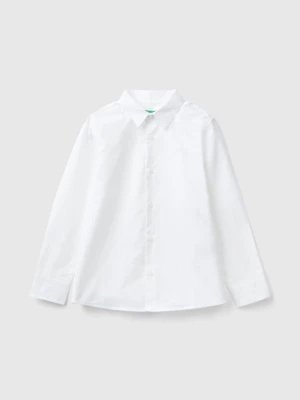 Benetton, Classic Shirt In Pure Cotton, size 2XL, White, Kids United Colors of Benetton