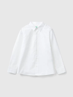 Benetton, Classic Shirt In Pure Cotton, size M, White, Kids United Colors of Benetton