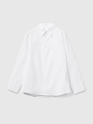 Benetton, Classic Shirt In Pure Cotton, size S, White, Kids United Colors of Benetton