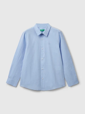 Benetton, Classic Shirt In Pure Cotton, size XL, Light Blue, Kids United Colors of Benetton