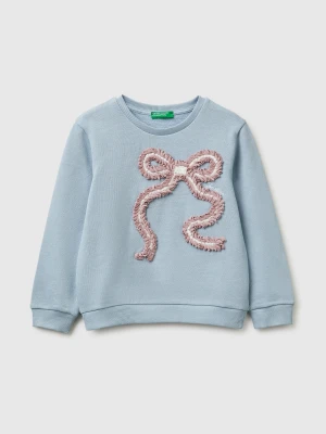 Benetton, Closed Sweatshirt With Embroidery, Size: 116, Light Blue, Kids United Colors of Benetton