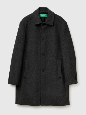 Benetton, Cotton Blend Coat, Black, Men United Colors of Benetton