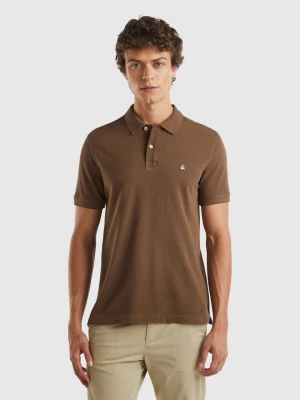 Benetton, Coffee Regular Fit Polo, size L, Brown, Men United Colors of Benetton