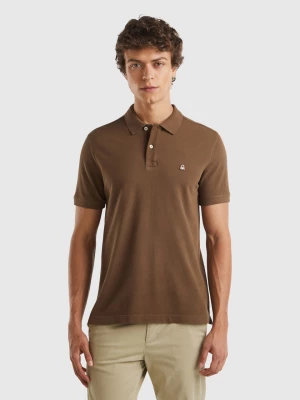 Benetton, Coffee Regular Fit Polo, size XXL, Brown, Men United Colors of Benetton
