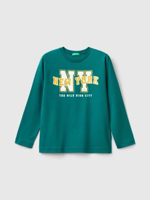 Benetton, College Style Long Sleeve T-shirt, size 3XL, Dark Green, Kids United Colors of Benetton