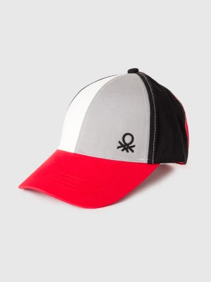 Benetton, Color Block Baseball Hat, Red, Kids United Colors Of Benetton