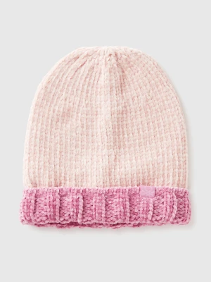 Zdjęcie produktu Benetton, Color Block Chenille Hat, Size: 104-116, Soft Pink, Kids United Colors of Benetton