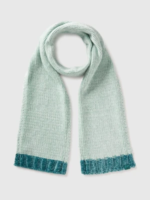 Benetton, Color Block Chenille Scarf, Size: 104-116, Aqua, Kids United Colors of Benetton