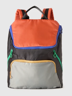 Benetton, Color Block Nylon Backpack, Size: OS, Multi-color, Men United Colors of Benetton