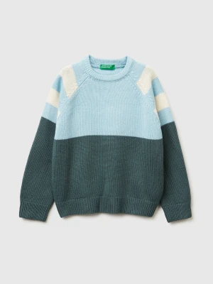 Benetton, Color Block Sweater, Size: 116, Light Blue, Kids United Colors of Benetton