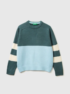 Benetton, Color Block Sweater, Size: XL, Turquoise, Kids United Colors of Benetton