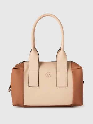 Benetton, Color Block Trunk Bag, Size: OS, Camel, Women United Colors of Benetton