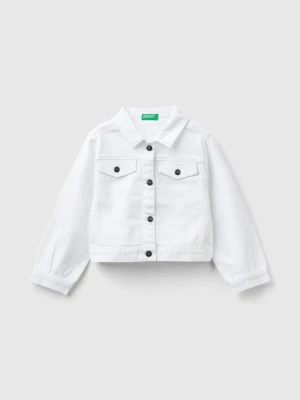 Benetton, Colorful Stretch Cotton Jacket, size 110, White, Kids United Colors of Benetton