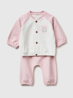 Benetton, Colour Block Sweatshirt Set, Size: 82, Soft Pink, Kids United Colors of Benetton