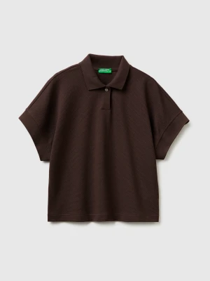 Benetton, Comfort Fit Polo Shirt, Size: XXS, Brown, Women United Colors of Benetton