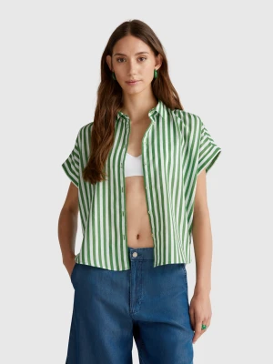 Benetton, Comfort Fit Striped Shirt, size XS, Green, Women United Colors of Benetton