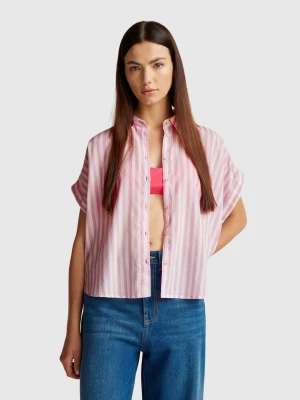 Benetton, Comfort Fit Striped Shirt, size XXS, Pink, Women United Colors of Benetton