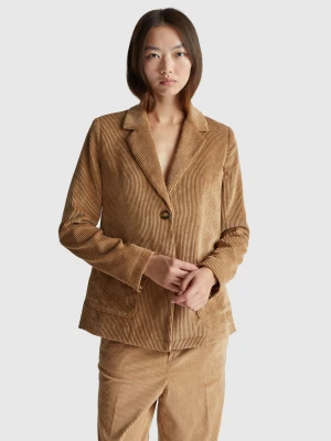 Benetton, Corduroy Blazer, Camel, Women United Colors of Benetton