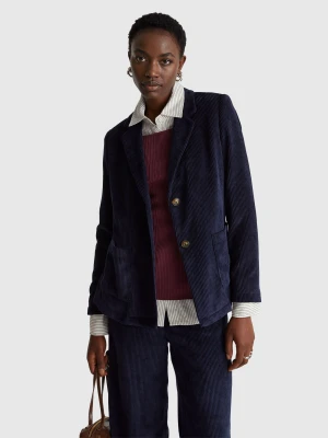 Benetton, Corduroy Blazer, Dark Blue, Women United Colors of Benetton