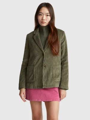 Benetton, Corduroy Blazer, Military Green, Women United Colors of Benetton