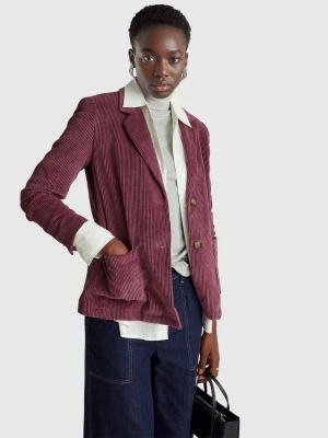 Benetton, Corduroy Blazer, Plum, Women United Colors of Benetton
