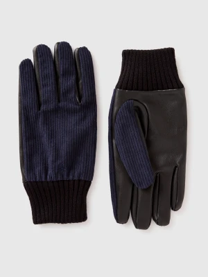 Benetton, Corduroy Gloves, Size: XL, Dark Blue, Men United Colors of Benetton
