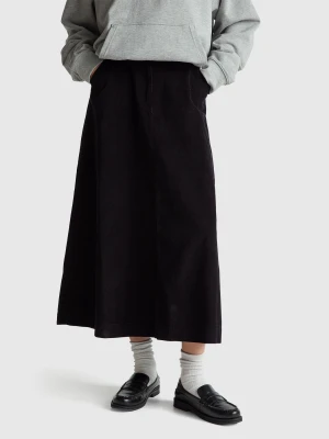 Benetton, Corduroy Mini Skirt, Black, Women United Colors of Benetton