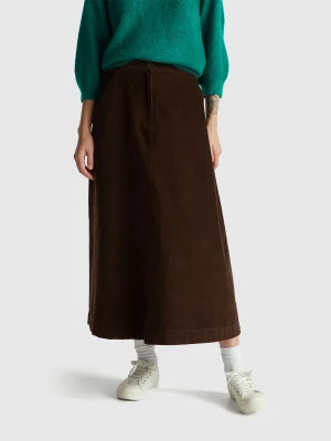 Benetton, Corduroy Mini Skirt, Dark Brown, Women United Colors of Benetton