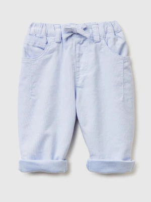 Benetton, Corduroy Trousers With Drawstring, Size: 82, Sky Blue, Kids United Colors of Benetton