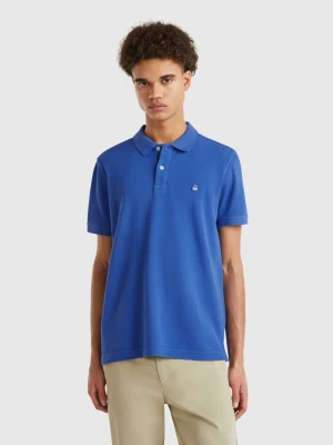 Benetton, Cornflower Blue Regular Fit Polo, size XS, Bright Blue, Men United Colors of Benetton
