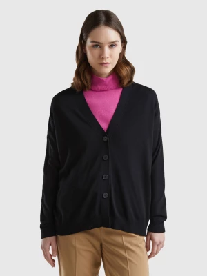 Benetton, Cotton And Modal® Blend Cardigan, size S, Black, Women United Colors of Benetton