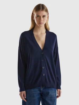 Benetton, Cotton And Modal® Blend Cardigan, size S, Dark Blue, Women United Colors of Benetton