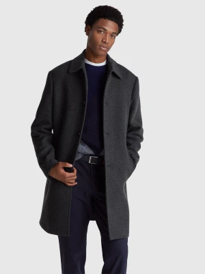 Benetton, Cotton Blend Coat, Black, Men United Colors of Benetton