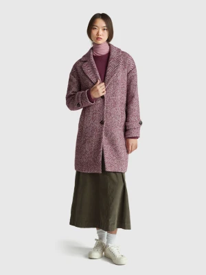 Benetton, Cotton Blend Coat, Size: XL, Plum, Women United Colors of Benetton