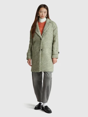 Benetton, Cotton Blend Coat, Size: XS, Military Green, Women United Colors of Benetton
