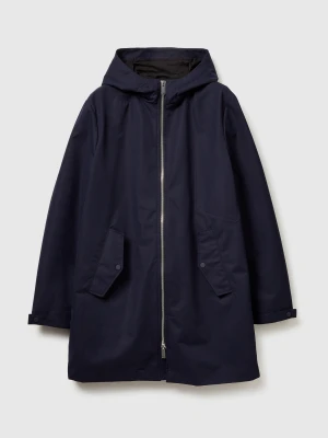 Benetton, Cotton Blend Parka, Size: XS, Dark Blue, Men United Colors of Benetton